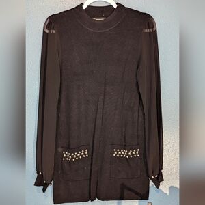 International Concepts, M, black sweater/blouse